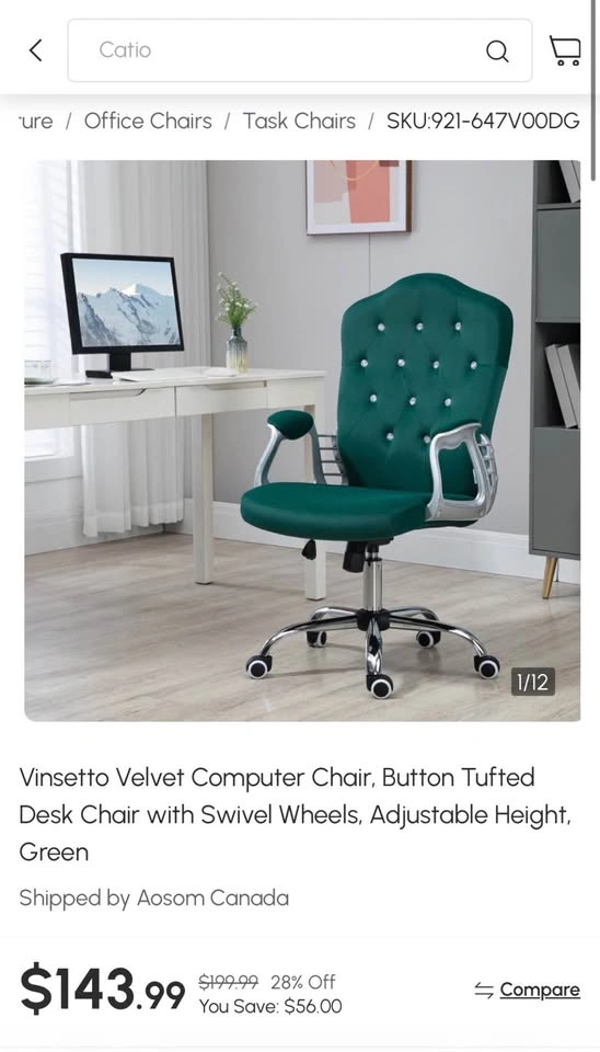 Velvet Computer Chair!! - photo 2