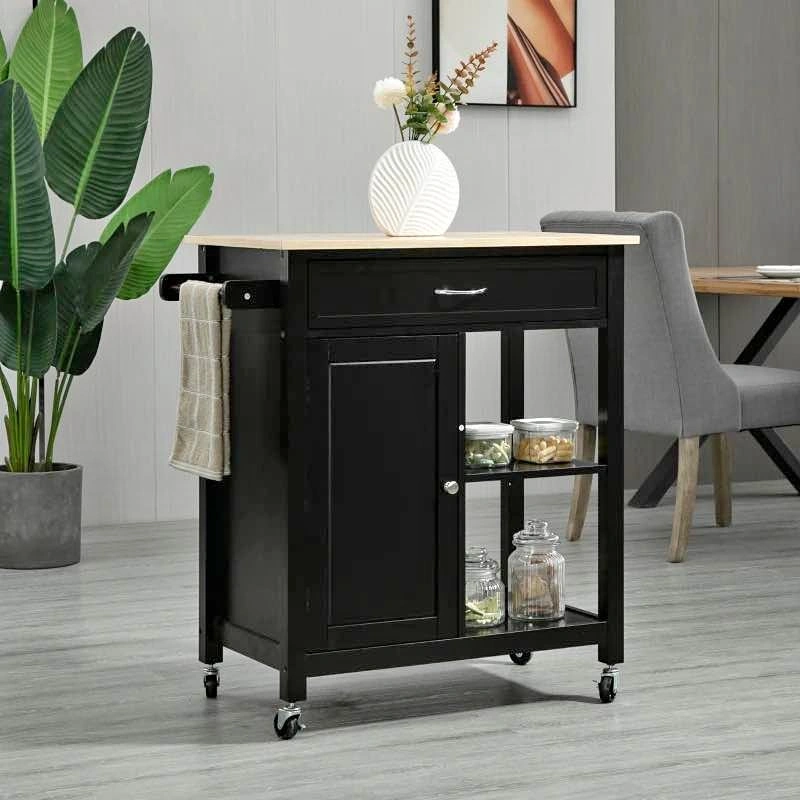 Rolling Kitchen Cart with Wood Top!!!