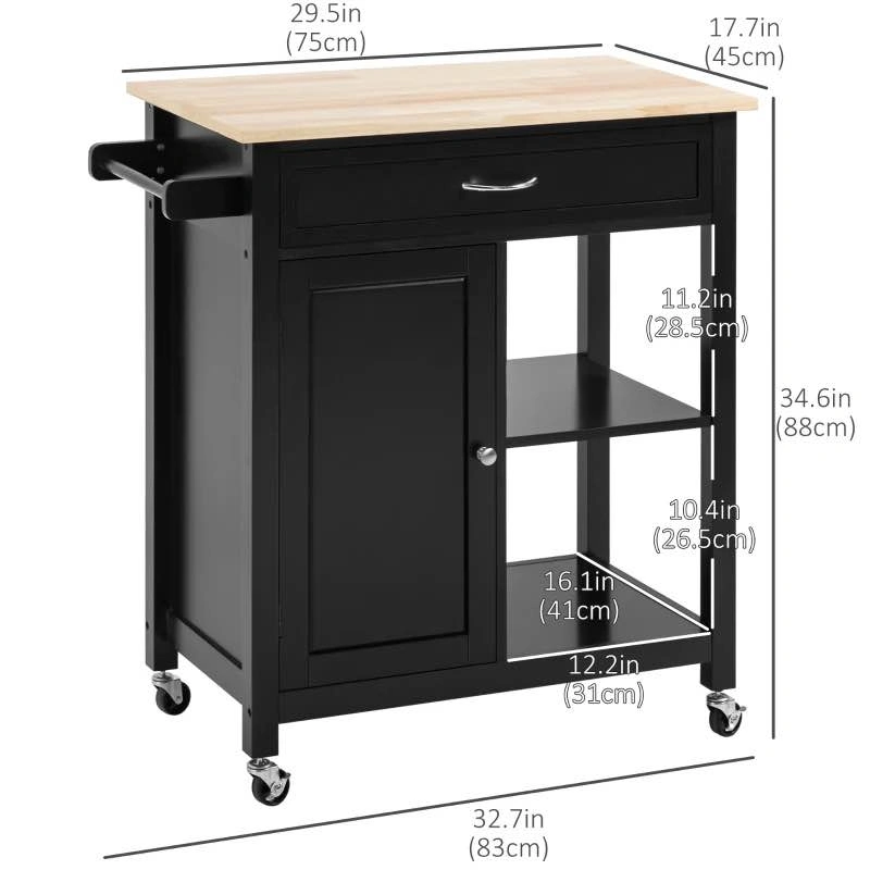 Rolling Kitchen Cart with Wood Top!!! - photo 2