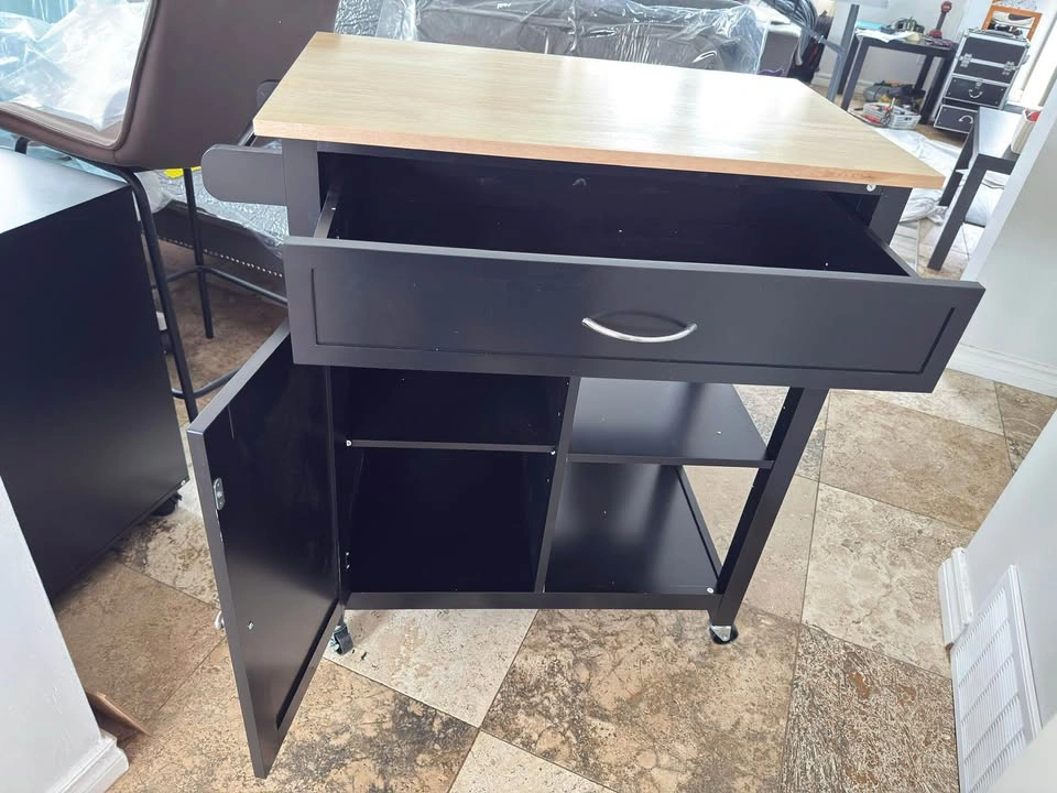 Rolling Kitchen Cart with Wood Top!!! - photo 4