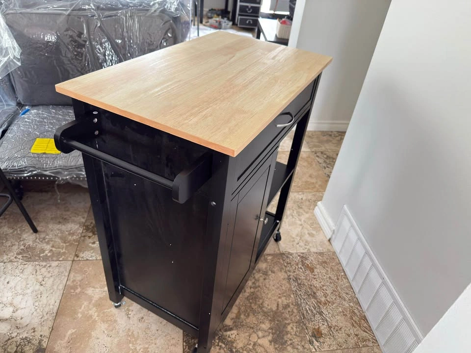 Rolling Kitchen Cart with Wood Top!!! - photo 5