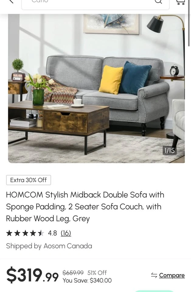 Stylish Midback Double Sofa!! - photo 2