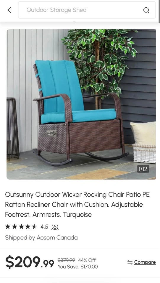 Outdoor Wicker Rocking Chair - photo 2