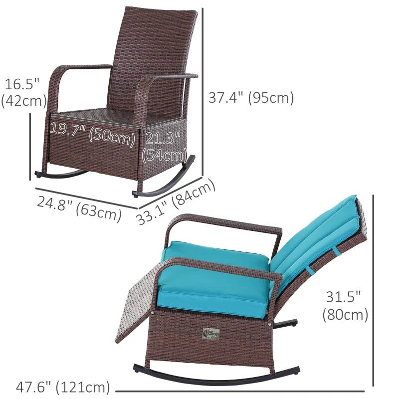 Outdoor Wicker Rocking Chair - photo 3