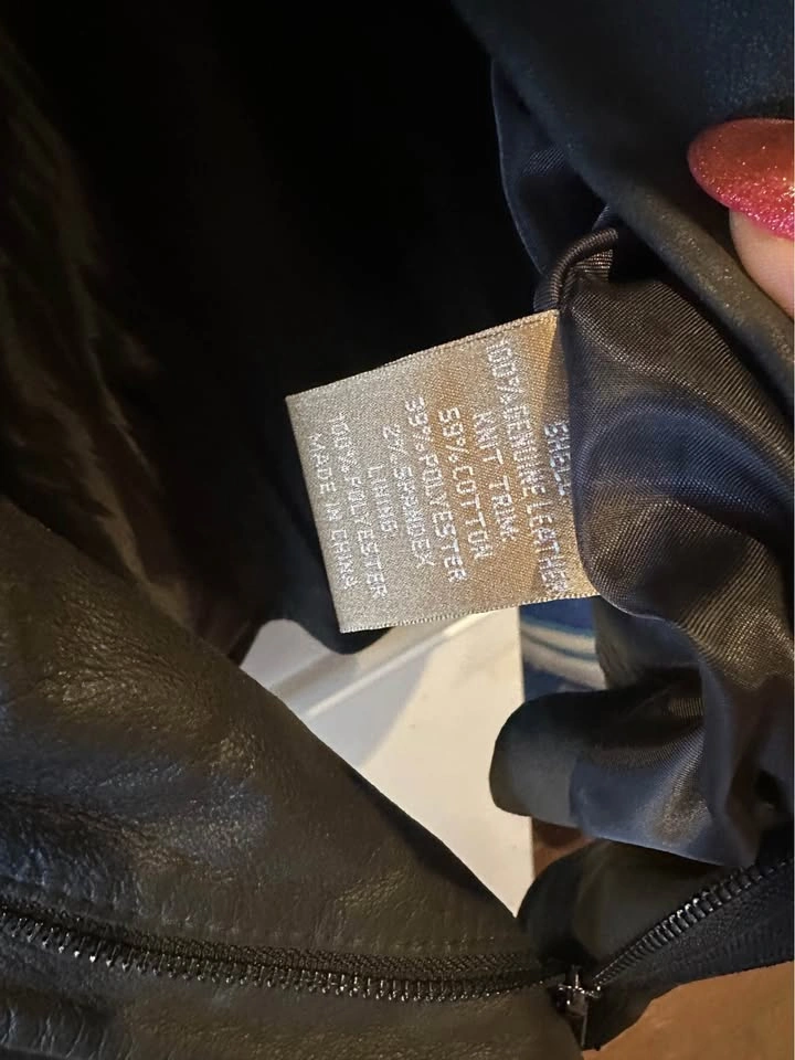 Katherine Kelly Charcoal Asymmetric Leather Blazer Jacket M - photo 5