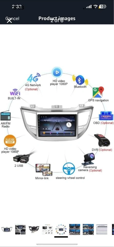 🥕 Car Navigation System for Hyundai Tucson 9 Inch 4GB / 64GB - photo 2