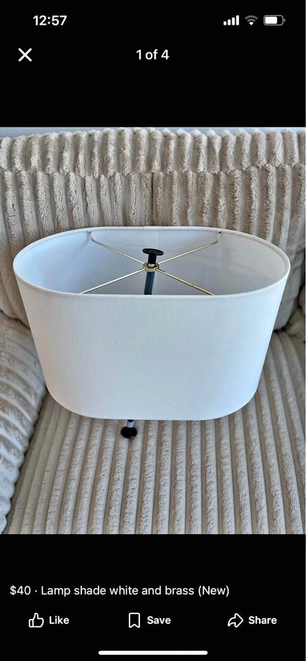 🥕 Lamp shade white and brass (New)