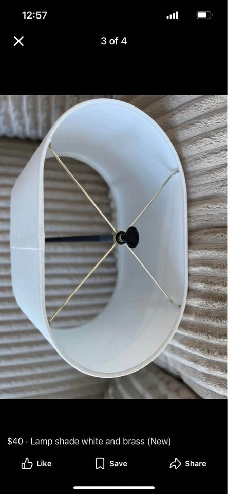 🥕 Lamp shade white and brass (New) - photo 3