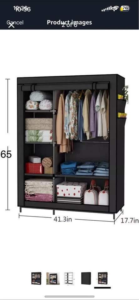 🥕 Portable Wardrobe Closet Clothes Organizer - photo 2