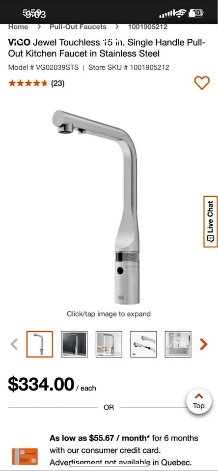 🥕 VIGO Jewel Touchless Stainless Steel Kitchen Faucet