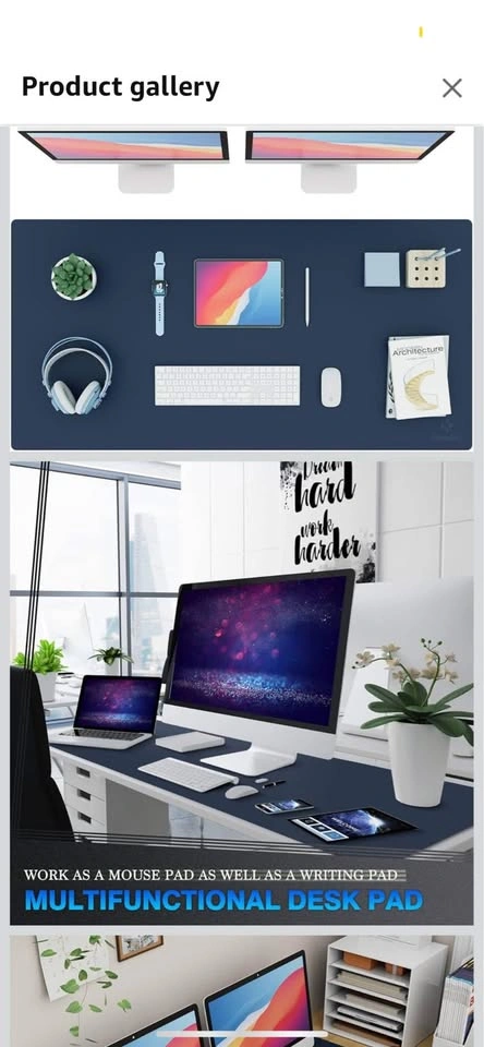 🥕 Office Leather Desk Mat - Blue (47.2" x 23.6") - photo 2