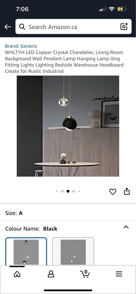 🥕 LED Copper Crystal Chandelier (Black Colour) - photo 4