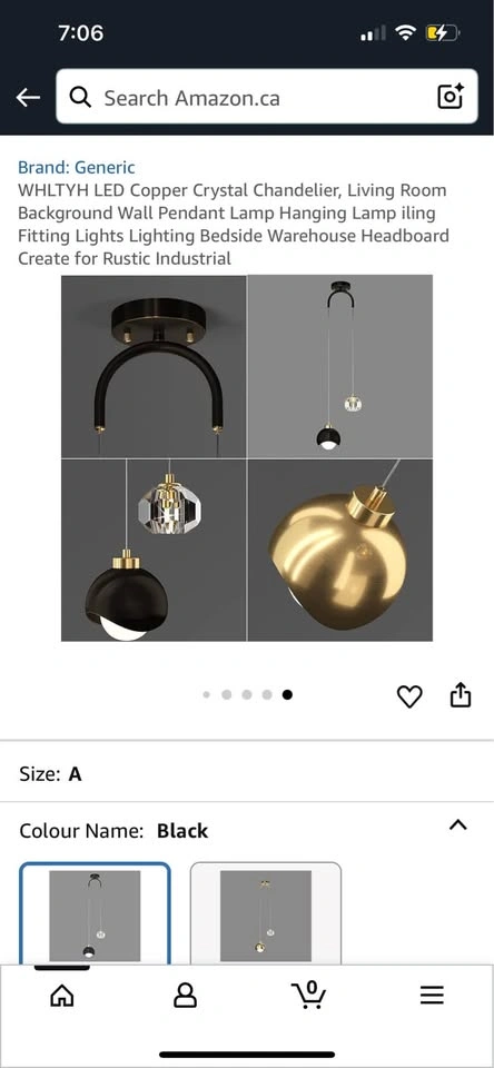 🥕 LED Copper Crystal Chandelier (Black Colour) - photo 5