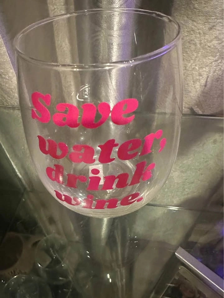 Wine glass stemless "save water, drink wine" - photo 2