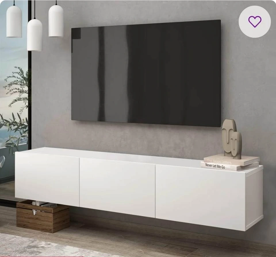 Modern White TV Stand - Excellent Condition - photo 4