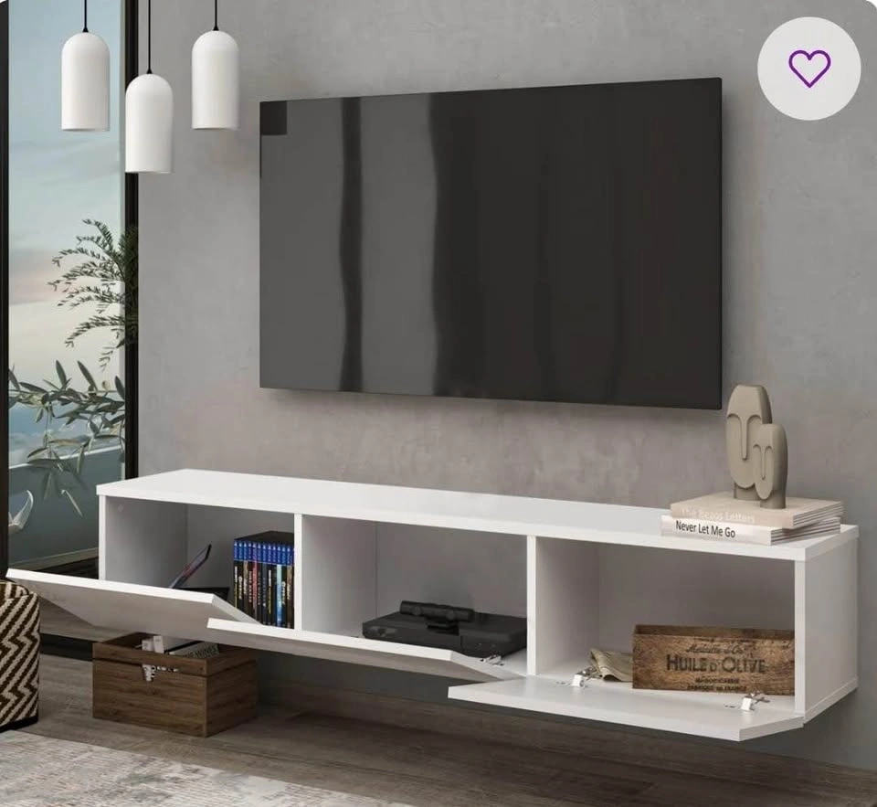 Modern White TV Stand - Excellent Condition - photo 5