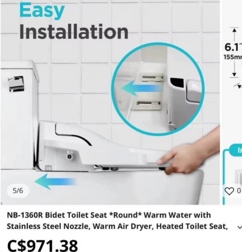 Brand New Blooming Round Bidet Toilet Seat - Heated w/ Warm Wate - photo 4