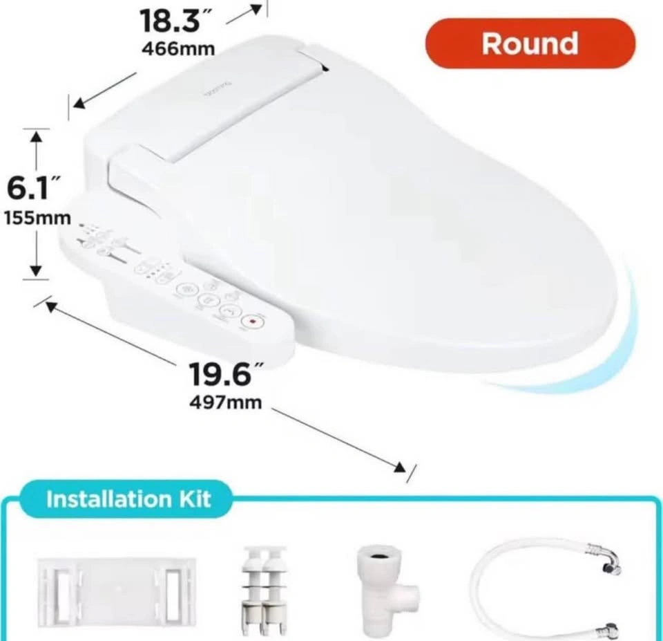 Brand New Blooming Round Bidet Toilet Seat – Heated with Warm Wa - photo 5