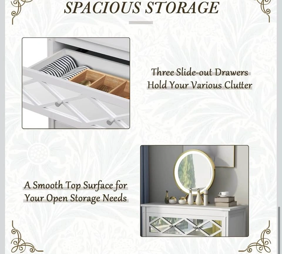 Brand New 3-Drawer Dresser with Decorative Mirror - photo 3