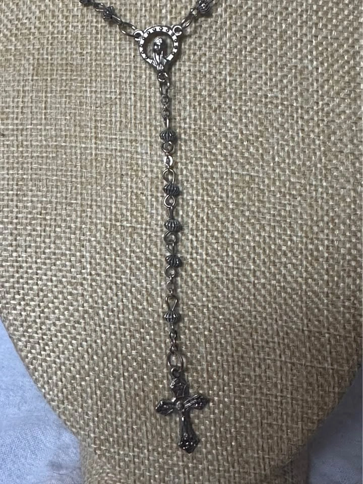 Vintage Silver Tone Rosary - photo 2