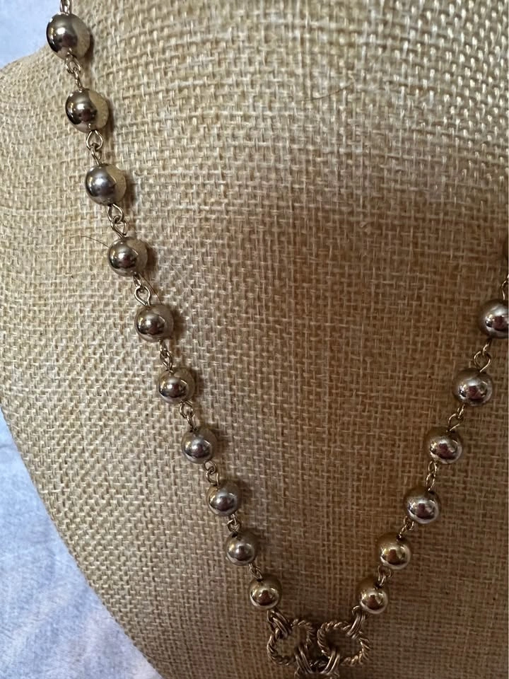 DANA BUCHMAN Chunky Gold Tone Bead Link Necklace - photo 2
