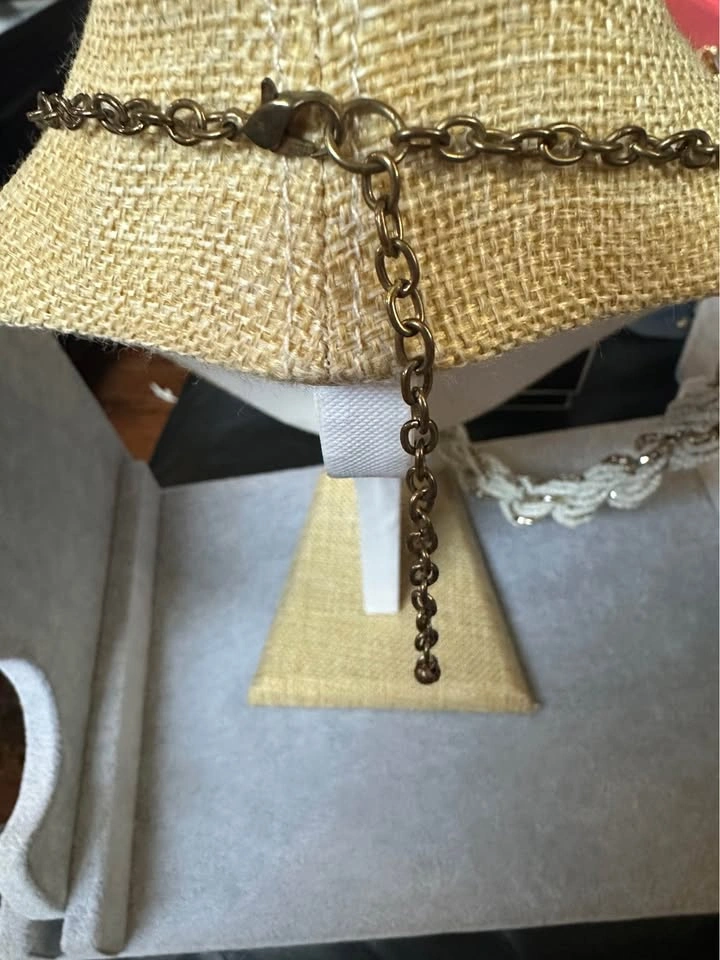 Vintage White and Gold Beaded Rope Necklace - photo 2