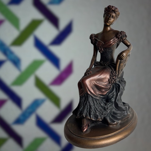 Austin Sculpture (1993) — Seated Victorian Lady on Marble Base