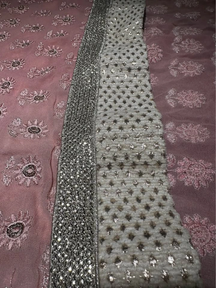 Light Pink Georgette Dupatta - photo 3
