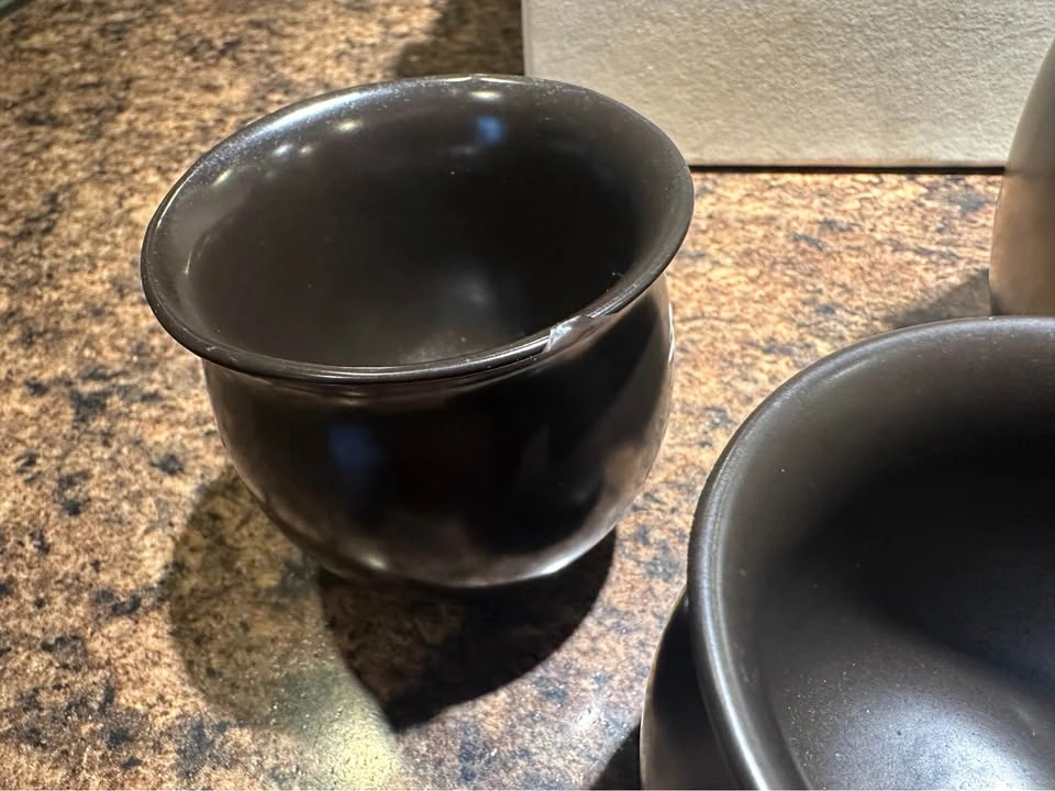Black Teaopia Tea Pot Set 5 Pieces With White Chinese Characters - photo 4