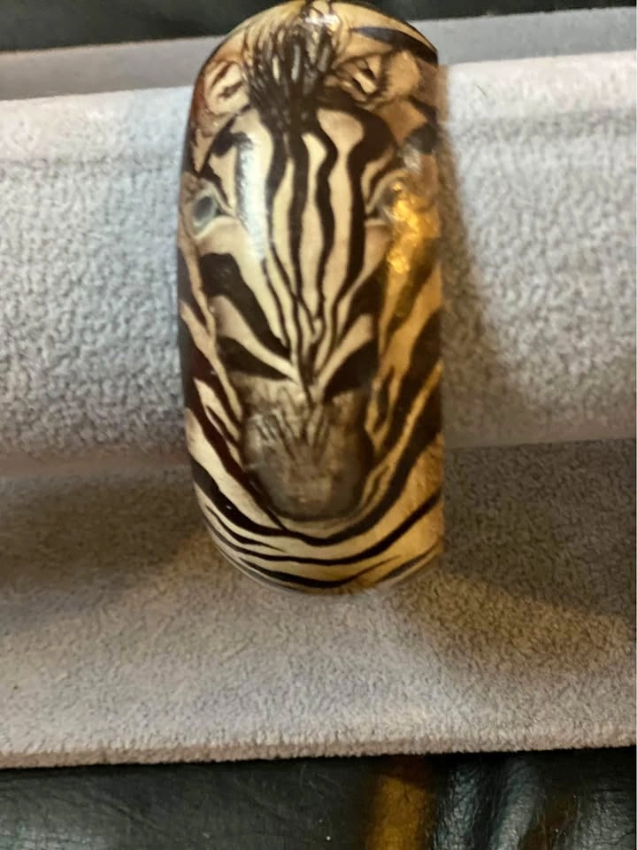 Hand painted Zebra bangle