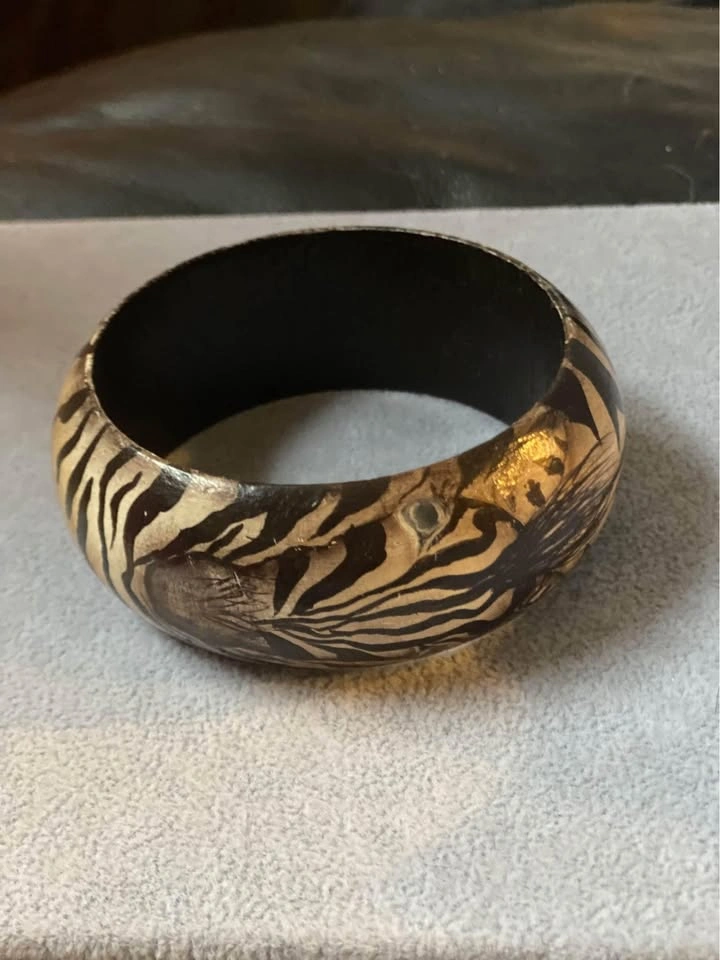 Hand painted Zebra bangle - photo 5