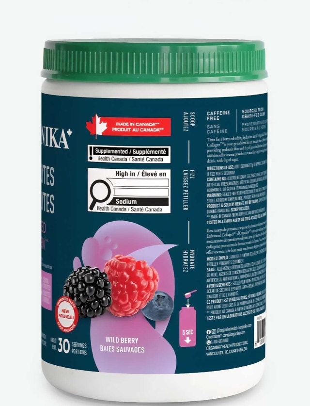 Organika Electrolytes + Enhanced Collagen Wild Berry 360g - photo 3