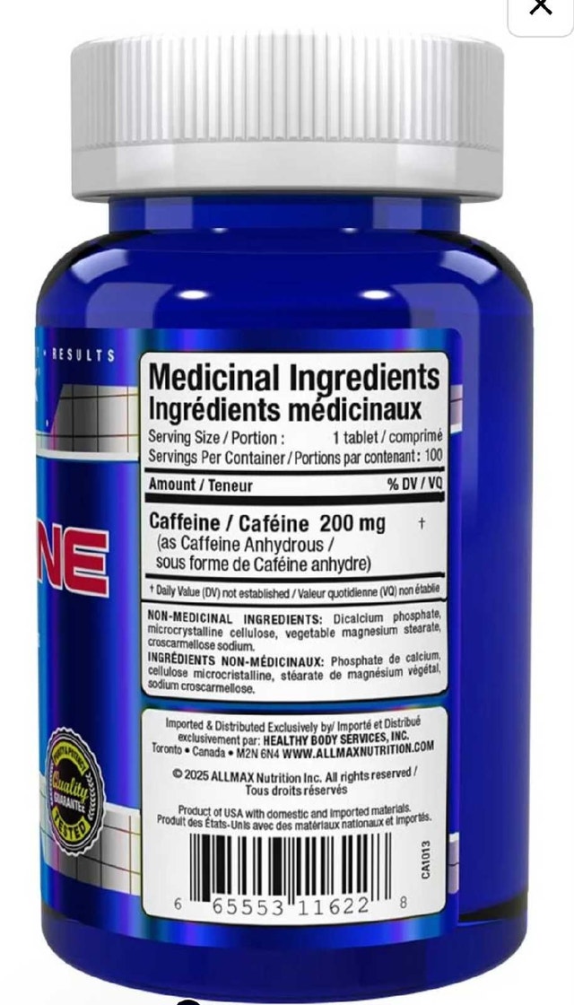 ALLMAX Caffeine Tablets - 200mg - photo 2