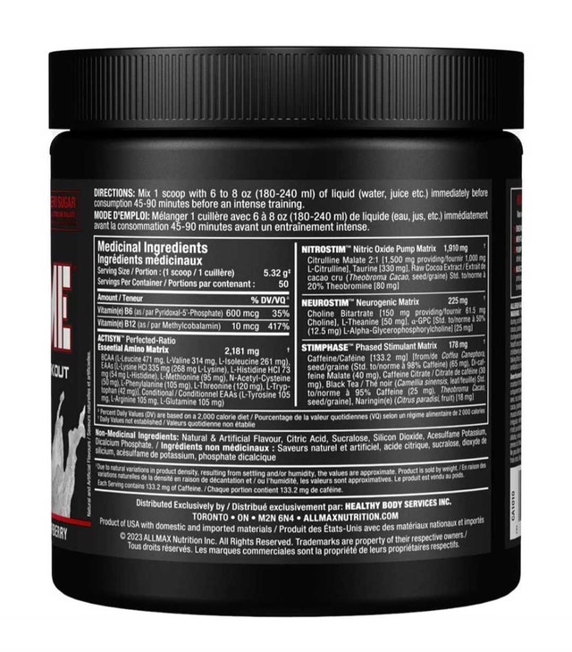 ALLMAX MusclePrime Pre-Workout - White Raspberry (266g) - photo 2