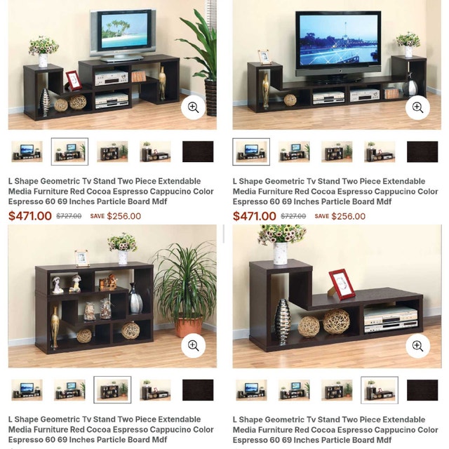 ✴️ TV Stand L Shape Geometric Extendable Adjustable 60 69in
