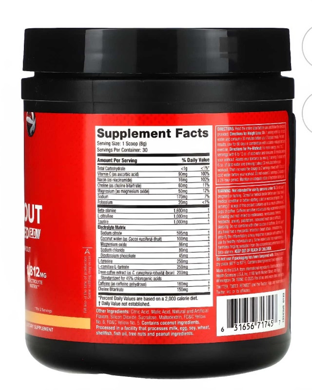 SIXSTAR Pre-Workout Explosion Ripped 2.0, Peach Mango - photo 2