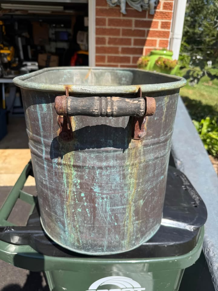 Antique hand wrought copper boiler wash tub - photo 2