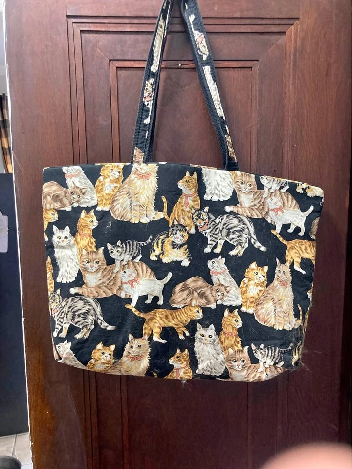 Adorable Cat Print Tote Bag