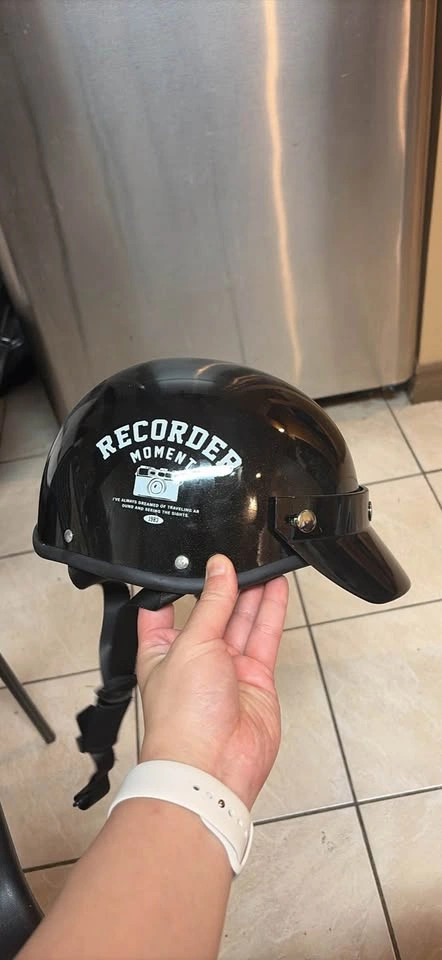 Black Recorder Moment Motorcycle Half Helmet - photo 4