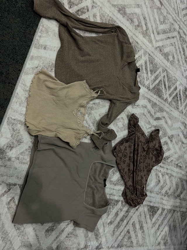 Brown and beige clothing