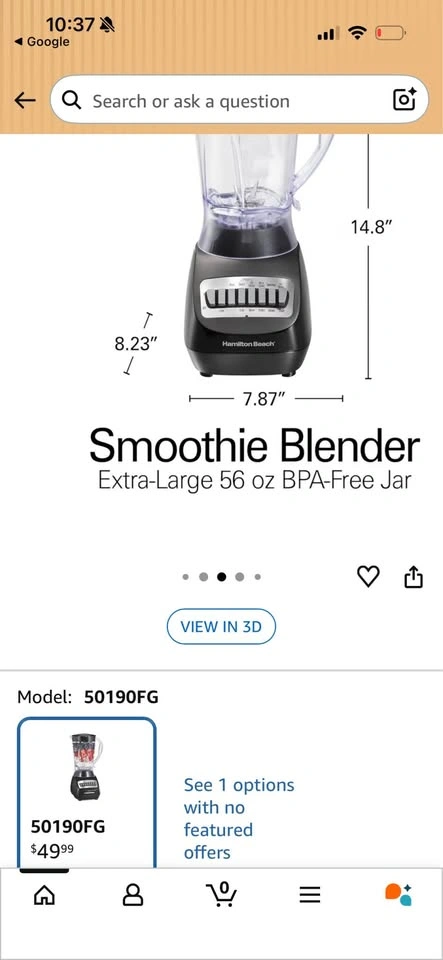 Hamilton Beach 50190FG Smoothie Blender 56 oz - photo 4