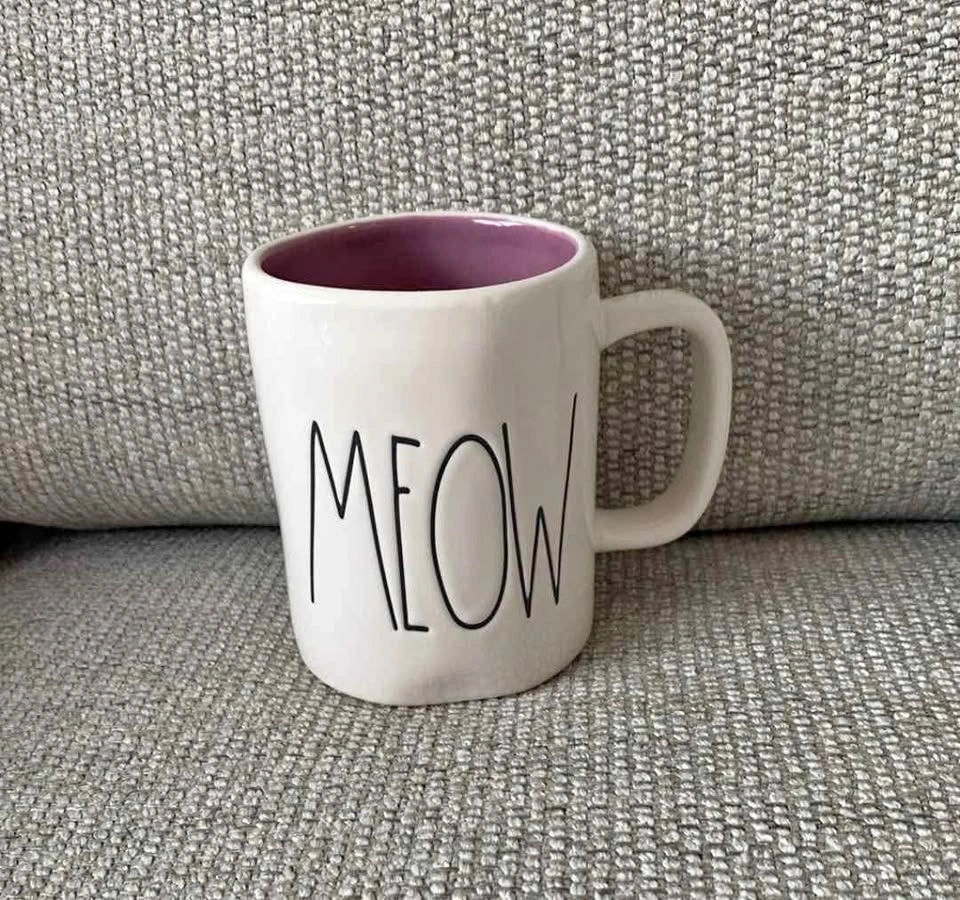Rae Dunn Meow Purple Interior Mug