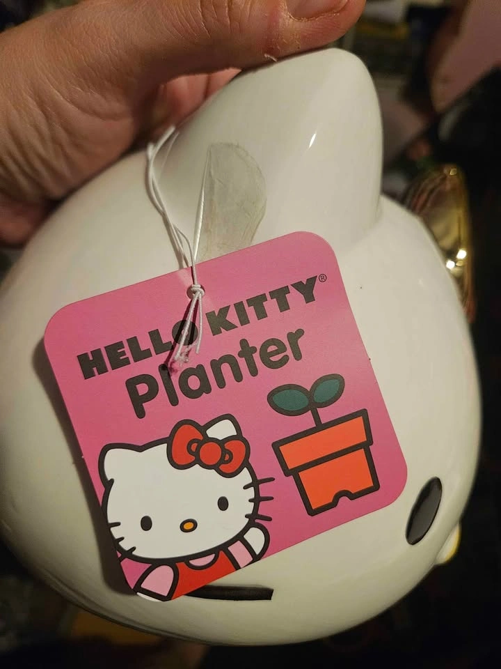 Hello Kitty Ceramic Planter Gold Bow - photo 4