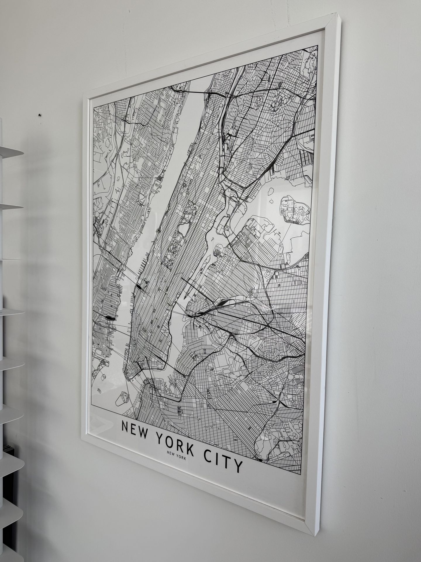 Framed B&W NYC City Map Art Print - XL modern wall art - photo 3