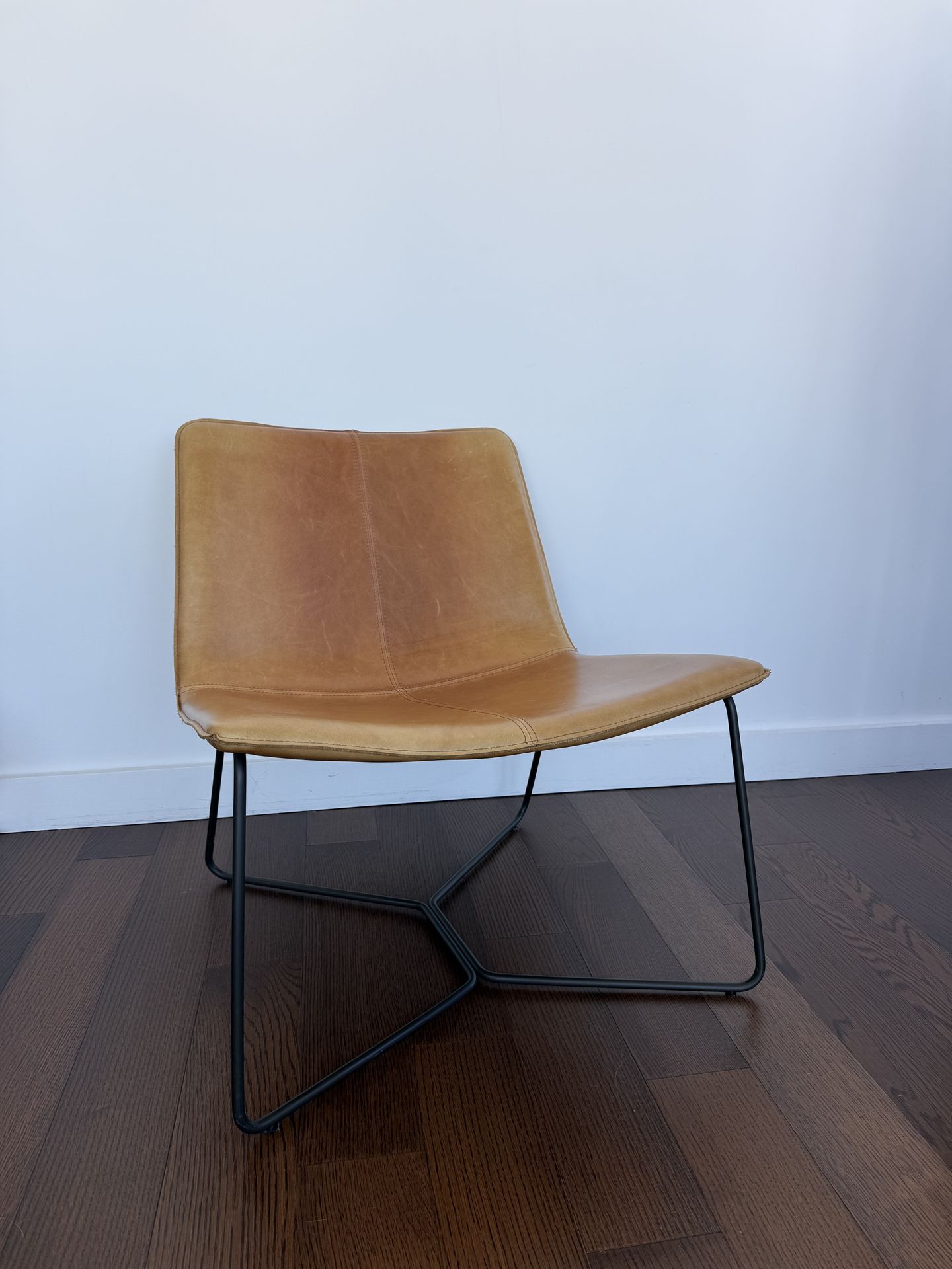 CB2 Saddle Leather Accent Chair