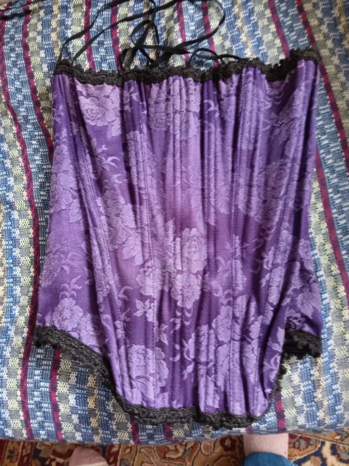 Vintage Corset Purple Floral Lace-Up Corset S/P - photo 2