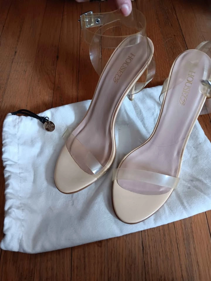 HOUSE OF CB Nude Clear Heels Size 39, size 8 - photo 2