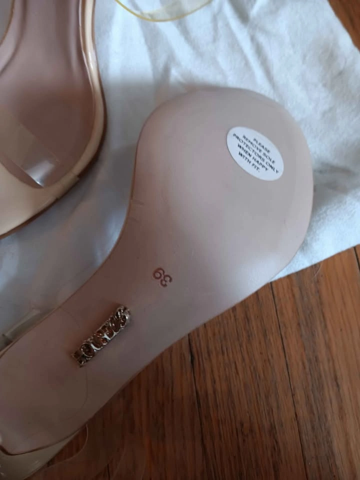 HOUSE OF CB Nude Clear Heels Size 39, size 8 - photo 3