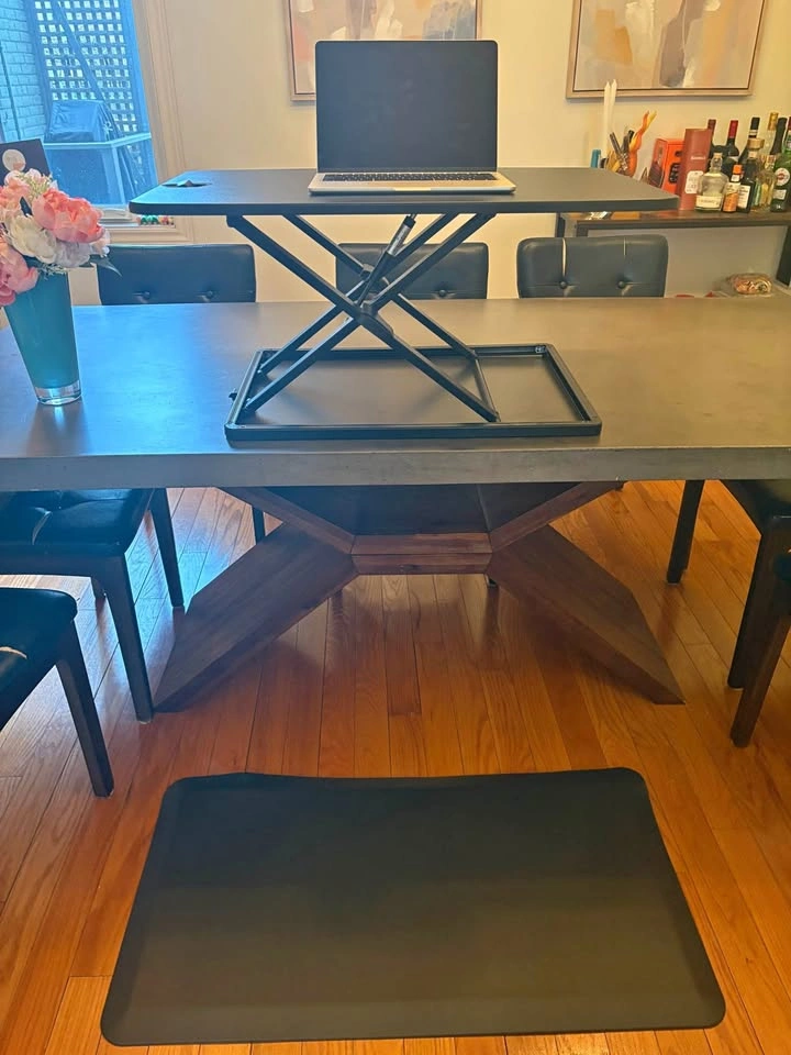 Sit to Stand Hydraulic Standing Desk & Mat Combo