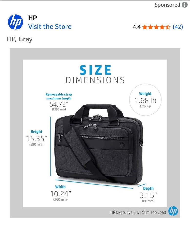 HP Laptop Briefcase - NWOT - 15.6 - photo 2